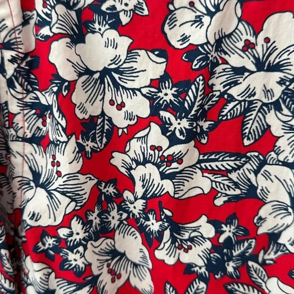 J. Crew Red and White Floral Shirt - Picture 2 of 4